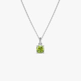 14K Cushion Cut Peridot Solitaire Necklace Ferkos Fine Jewelry