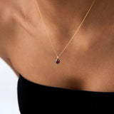 14k Pear Shape Garnet Solitaire Necklace Ferkos Fine Jewelry