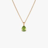 14k Pear Shape Peridot Solitaire Necklace Ferkos Fine Jewelry