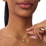 14k Pear Shape London Blue Topaz Solitaire Necklace Ferkos Fine Jewelry