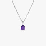 14k Pear Shape Amethyst Solitaire Necklace Ferkos Fine Jewelry