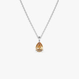 14k Pear Shape Citrine Solitaire Necklace Ferkos Fine Jewelry
