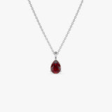 14k Pear Shape Garnet Solitaire Necklace Ferkos Fine Jewelry