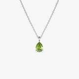 14k Pear Shape Peridot Solitaire Necklace Ferkos Fine Jewelry