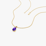 14k Pear Shape Amethyst Solitaire Necklace Ferkos Fine Jewelry