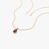 14k Pear Shape Garnet Solitaire Necklace Ferkos Fine Jewelry