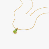 14k Pear Shape Peridot Solitaire Necklace Ferkos Fine Jewelry