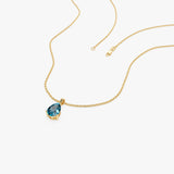14k Pear Shape London Blue Topaz Solitaire Necklace Ferkos Fine Jewelry