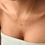 14K Gold Garnet Butterfly Necklace Ferkos Fine Jewelry