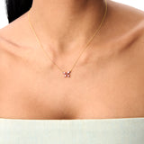 14K Gold Garnet Butterfly Necklace Ferkos Fine Jewelry