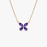 14K Gold Amethyst Butterfly Necklace Ferkos Fine Jewelry