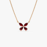 14K Gold Garnet Butterfly Necklace Ferkos Fine Jewelry