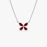 14K Gold Garnet Butterfly Necklace Ferkos Fine Jewelry