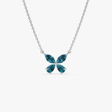 14K Gold London Blue Topaz Butterfly Necklace Ferkos Fine Jewelry