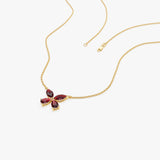 14K Gold Garnet Butterfly Necklace Ferkos Fine Jewelry