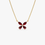 14K Gold Garnet Butterfly Necklace 14K Gold Ferkos Fine Jewelry