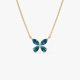 14K Gold London Blue Topaz Butterfly Necklace 14K Gold Ferkos Fine Jewelry