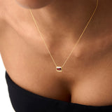 14K Gold 0.95 ctw Emerald Cut Bezel Setting Garnet Ferkos Fine Jewelry