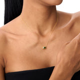 14K Gold 1.15 ctw Emerald Cut Bezel Setting Peridot Ferkos Fine Jewelry