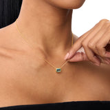 14K Gold 1.25 ctw Emerald Cut Bezel Setting Blue Topaz Ferkos Fine Jewelry