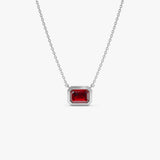 14K Gold 0.95 ctw Emerald Cut Bezel Setting Garnet Ferkos Fine Jewelry