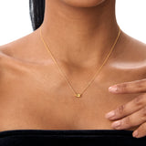 14Kt Gold Baguette Citrine Dainty Birthstone Necklace Ferkos Fine Jewelry