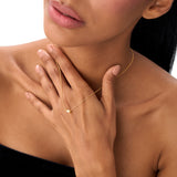 14Kt Gold Baguette Citrine Dainty Birthstone Necklace Ferkos Fine Jewelry