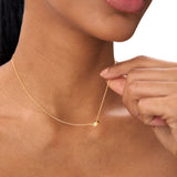 14Kt Gold Baguette Citrine Dainty Birthstone Necklace Ferkos Fine Jewelry