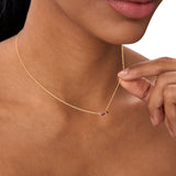 14Kt Gold Baguette Garnet Dainty Birthstone Necklace Ferkos Fine Jewelry