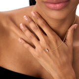 14Kt Gold Baguette Garnet Dainty Birthstone Necklace Ferkos Fine Jewelry