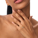 14Kt Gold Baguette Peridot Dainty Birthstone Necklace Ferkos Fine Jewelry