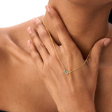 14Kt Gold Baguette London Blue Topaz Dainty Birthstone Necklace Ferkos Fine Jewelry