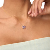 14K Gold Amethyst Flower Necklace Ferkos Fine Jewelry