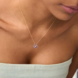 14K Gold Amethyst Flower Necklace Ferkos Fine Jewelry