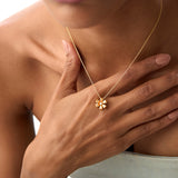 14K Gold Citrine Flower Necklace Ferkos Fine Jewelry