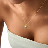 14K Gold Peridot Flower Necklace Ferkos Fine Jewelry