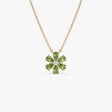 14K Gold Peridot Flower Necklace Ferkos Fine Jewelry