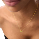 14K Gold Heart Shaped Peridot Layering Necklace Ferkos Fine Jewelry