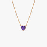 14K Gold Heart Shaped Amethyst Layering Necklace Ferkos Fine Jewelry