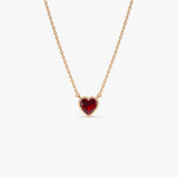 14K Gold Heart Shaped Garnet Layering Necklace Ferkos Fine Jewelry
