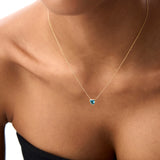 14K Gold Heart Shaped London Blue Topaz Layering Necklace Ferkos Fine Jewelry