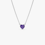 14K Gold Heart Shaped Amethyst Layering Necklace Ferkos Fine Jewelry