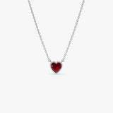 14K Gold Heart Shaped Garnet Layering Necklace Ferkos Fine Jewelry