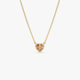 14K Gold Heart Shaped Citrine Layering Necklace 14K Gold Ferkos Fine Jewelry