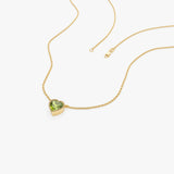 14K Gold Heart Shaped Peridot Layering Necklace Ferkos Fine Jewelry