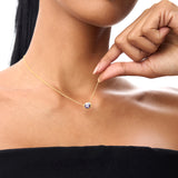 14K Gold Oval Shape Bezel Set Amethyst Necklace Ferkos Fine Jewelry