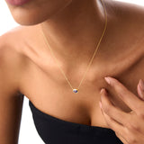 14K Gold Oval Shape Bezel Set Amethyst Necklace Ferkos Fine Jewelry