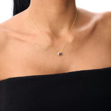 14K Gold Oval Shape Bezel Set Amethyst Necklace Ferkos Fine Jewelry