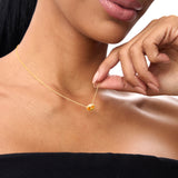 14K Gold Oval Shape Bezel Set Citrine Necklace Ferkos Fine Jewelry