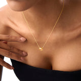 14K Gold Oval Shape Bezel Set Citrine Necklace Ferkos Fine Jewelry